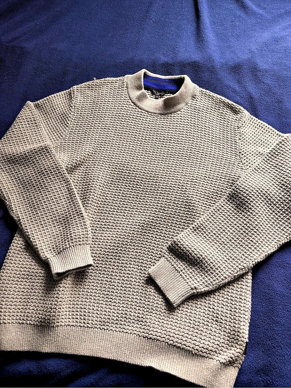 Ted Baker Ovatake Textured Mock Neck Sweater Gray Medium